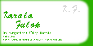 karola fulop business card